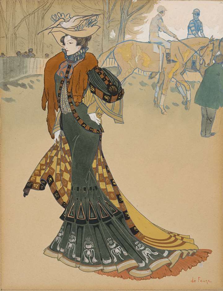 Aux Courses: Design for the Cover of Les Modes